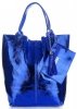 GEANȚĂ DIN PIELE shopper bag Genuine Leather denim 555